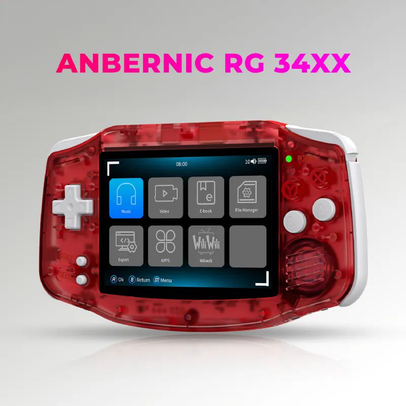 ANBERNIC-RG-34XX-Kirmizi-64gb-Tetris