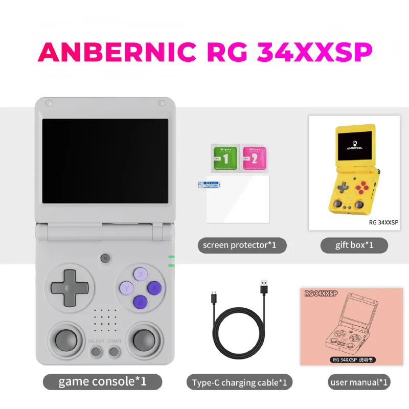 ANBERNIC-RG-34XX-SP-Gri-64gb-Tetris