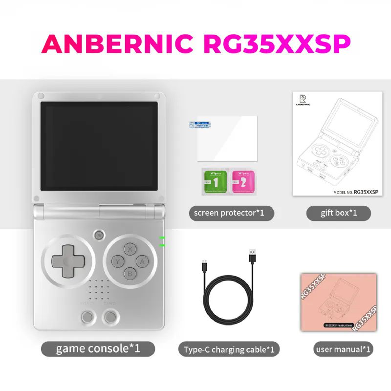 ANBERNIC-RG-35XXSP-Gumus-64gb-Tetris