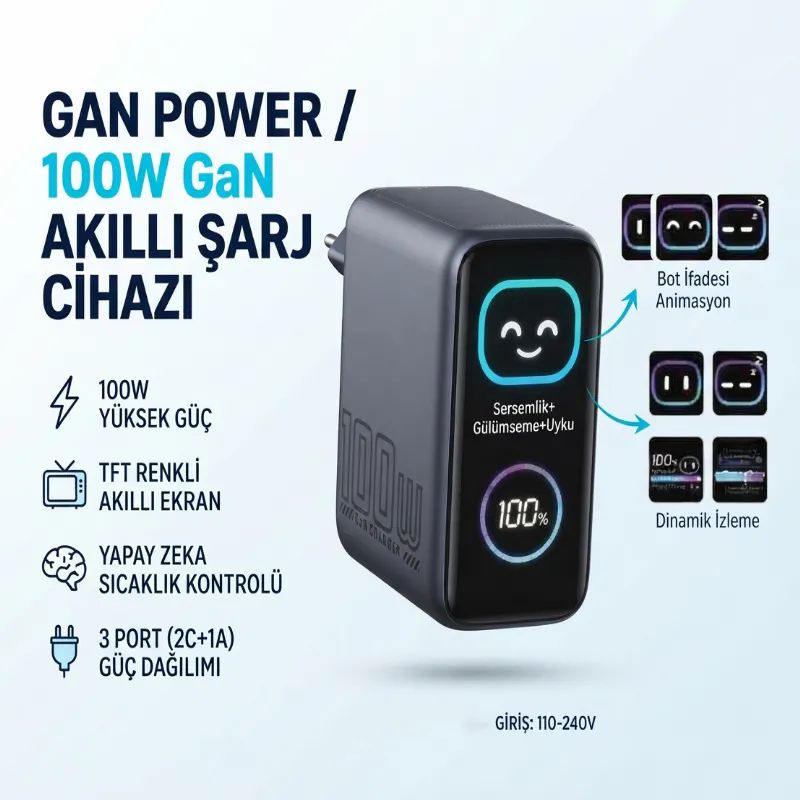 GanPower-GN-03-100W-Yapay-Zekali-Set-Sarj