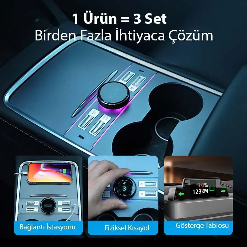 Hilda AS2069 3/Y Tesla Lcd Ak�ll� Swich