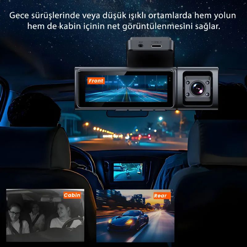 iDragon F9 Full HD 4K Ekranl� �n Arka ve Ara� i�i Ara� Kameras�