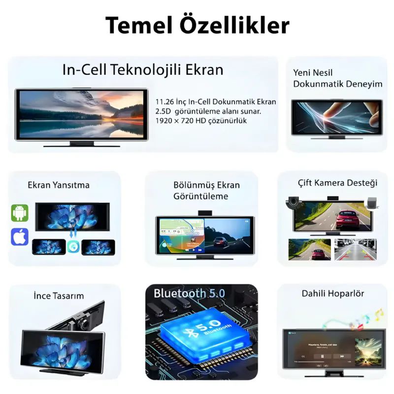 iDragon H18C Carplay Ak�ll� Ara� Monit�r� ve Kamera