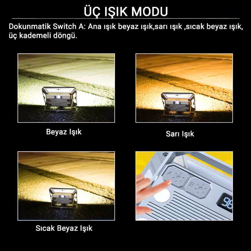 idragon KXK-686 Beyaz Power Bank - Kare Led Lamba