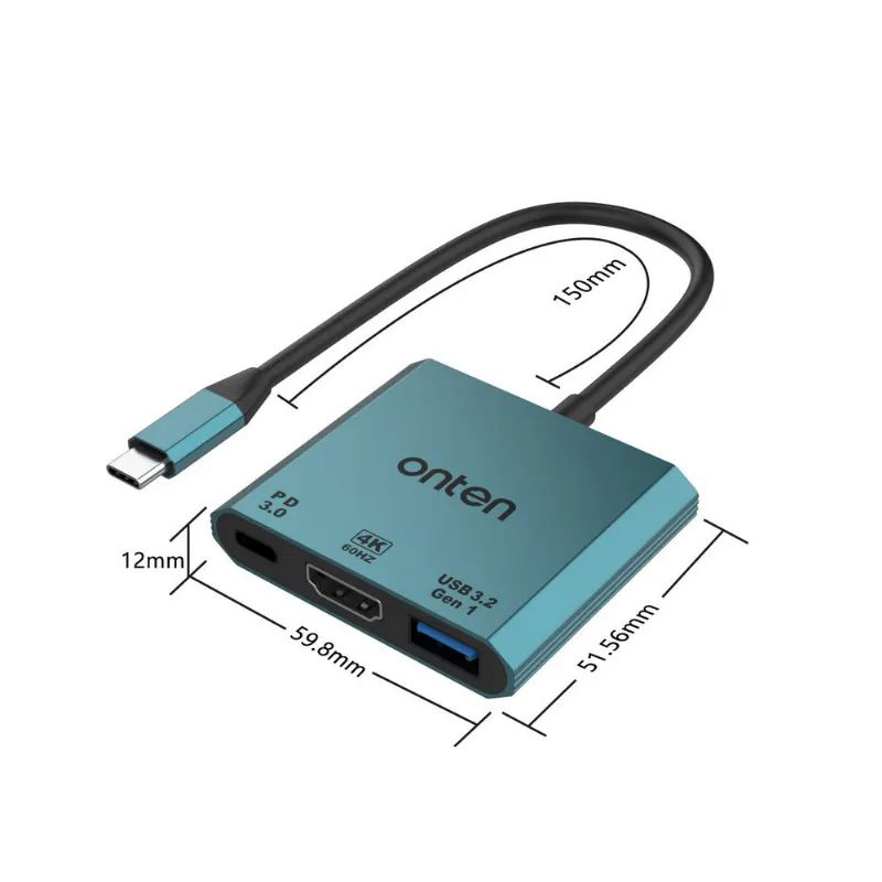 Onten UC301 3 in 1 4K 60Hz 3.0 Usb ile HDMI Adapt�r