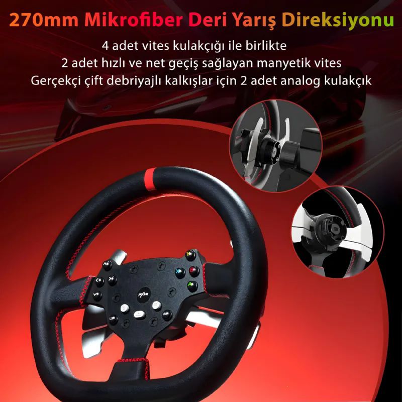 Pxn Pxn-V10 Ultra Direksiyon Set Oyun Konsolu