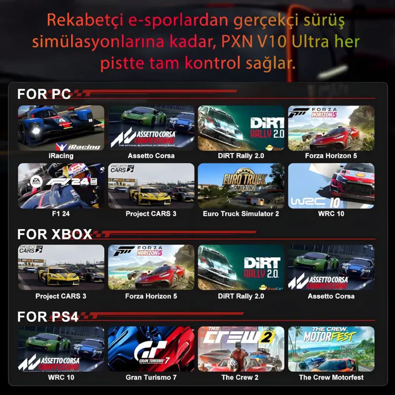Pxn Pxn-V10 Ultra Direksiyon Set Oyun Konsolu