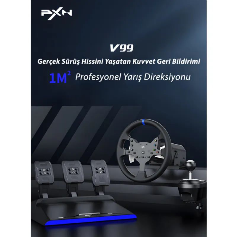 Pxn-Pxn-V99-270-900-Derece-FFB-Ps5-e-Kadar-Uyumlu-Direksiyon-Set-Oyun-Konsolu