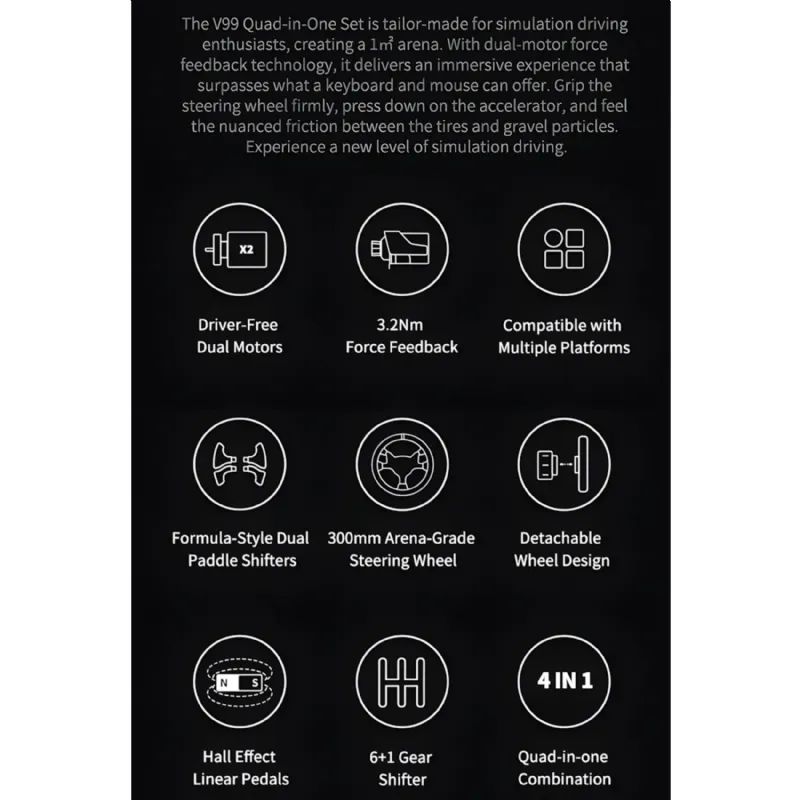 Pxn Pxn-V99 270-900 Derece FFB Ps5 e Kadar Uyumlu Direksiyon Set Oyun Konsolu