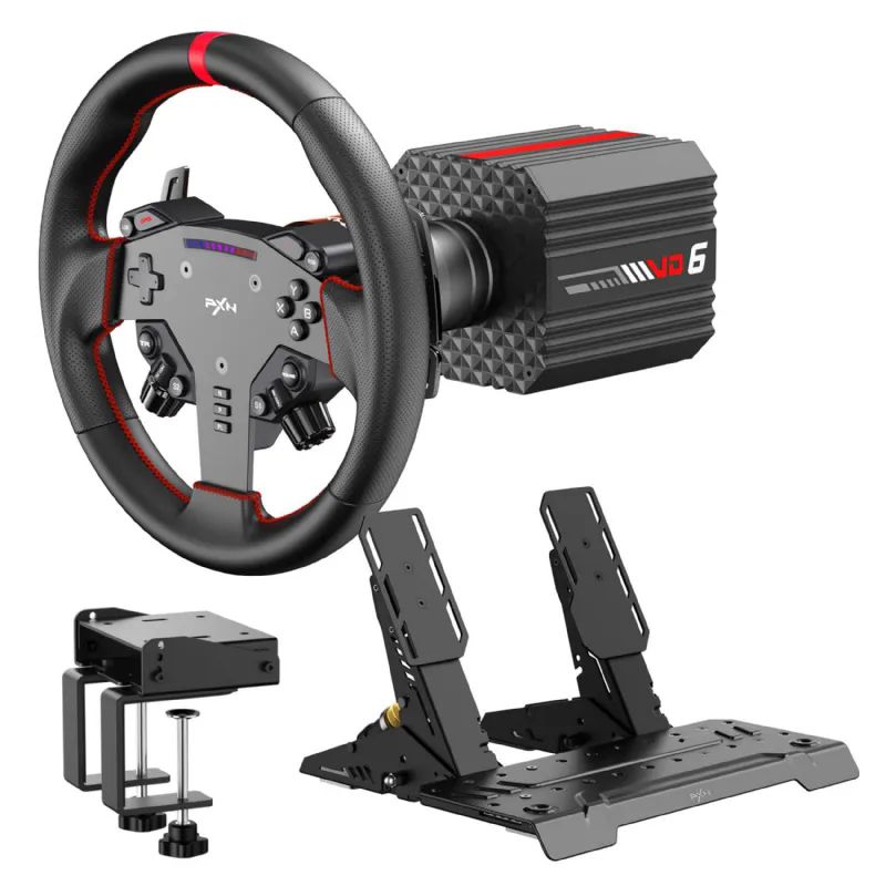 Pxn Pxn-Vd6 Bundle 6nm DD Base + 280mm Wheel + 2-Pedal+Z8 Clamp Direksiyon Set Oyun Konsolu